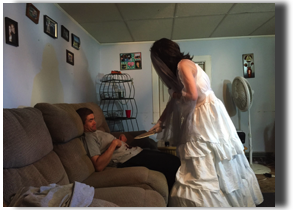 On the set of The Gown